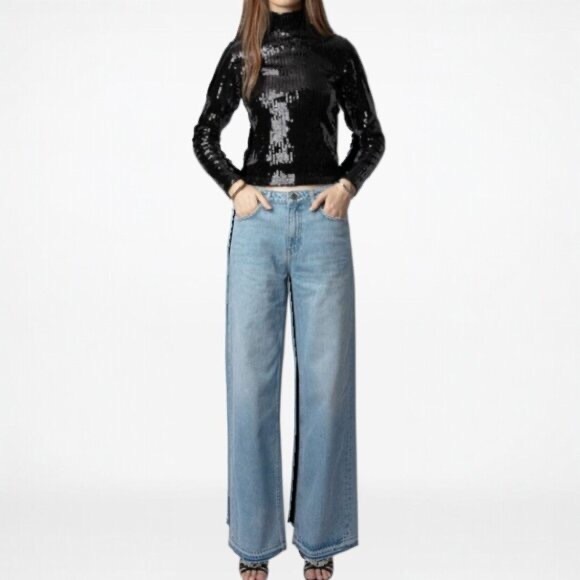 ZADIG & VOLTAIRE WHITNEY RELEASE WIDE LEG  MID RISE JEANS SIZE 27 NWT - Picture 2 of 8